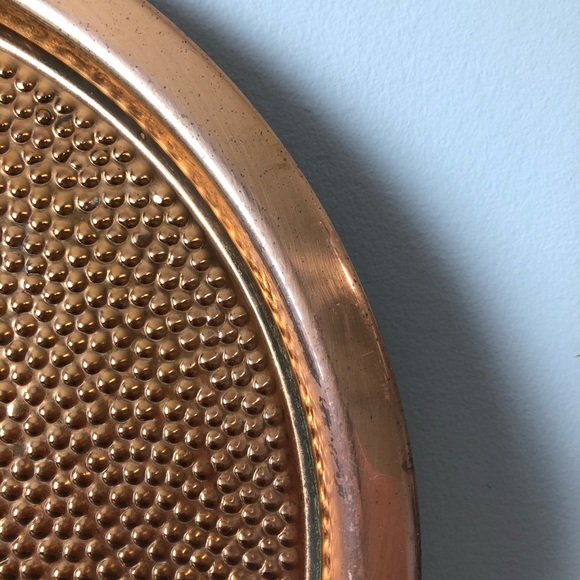 Vintage Textured Copper Serving Tray - Picture 6 of 7